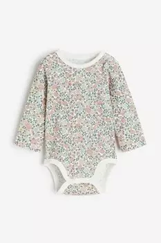 Боди с длинными рукавами H&M, белый