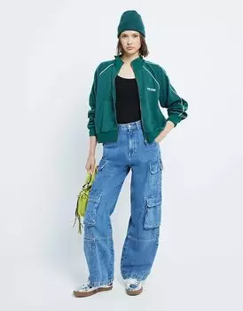 Боди с длинными рукавами и круглым вырезом черного цвета River Island