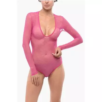 Боди с длинными рукавами и монограммным кружевом Dsquared2, Multicolor