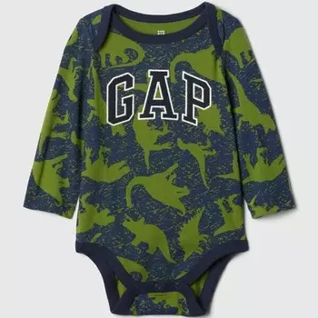Боди с длинными рукавами из хлопка для новорожденных Gap, синий