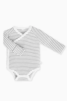 Боди с длинными рукавами из натурального хлопка и бамбука Mori, белый