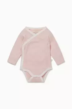 Боди с длинными рукавами из натурального хлопка и бамбука Mori, розовый