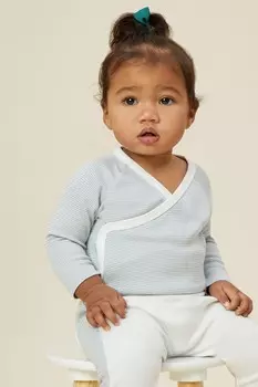 Боди с длинными рукавами из натурального хлопка и бамбука Mori, синий