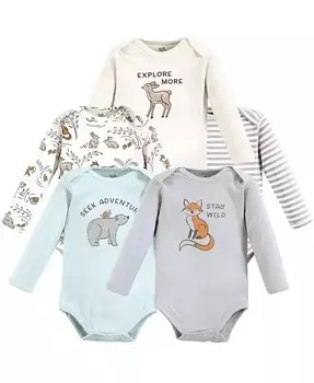 Боди с длинными рукавами из органического хлопка для маленьких мальчиков, Dreamy Woodland, 18–24 месяца Touched By Nature, серый