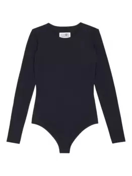Боди с длинными рукавами MM6 Maison Margiela, черный