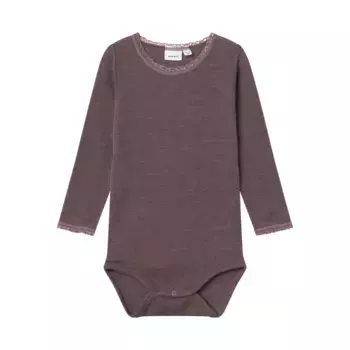 Боди с длинными рукавами Name It «NMFWANG WOOL NEEDLE LS BODY SOLID NOOS», цвет Sparrow