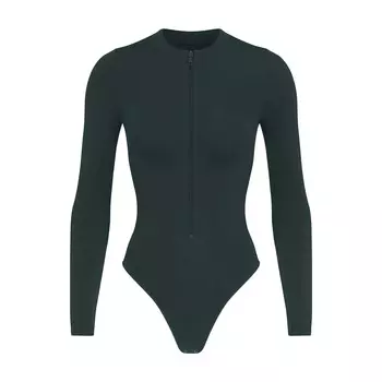 Боди с длинными рукавами SKIMS, цвет cypress