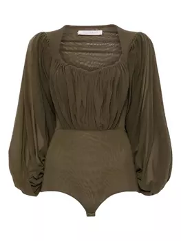 Боди с драпировкой Philosophy Di Lorenzo Serafini, зеленый