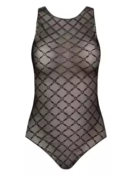 Боди с геометрическим узором Elisabetta Franchi, черный