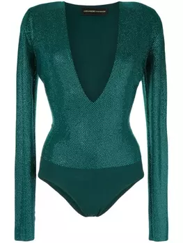 Боди с глубоким вырезом Alexandre Vauthier, зеленый