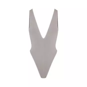 Боди с глубоким вырезом SKIMS Seamless Modal, цвет Smoke