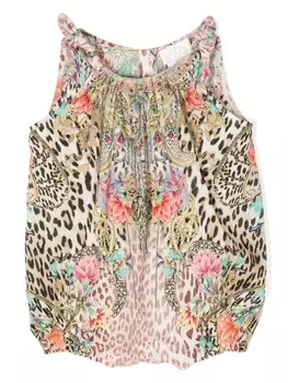 Боди с графичным принтом Camilla, коричневый