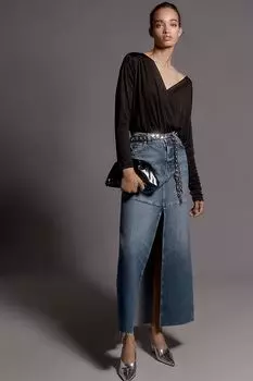 Боди с искусственным запахом Anthropologie, черный