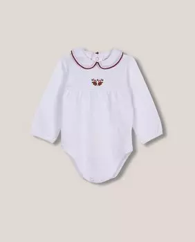 Боди с контрастным воротником Gocco, белый