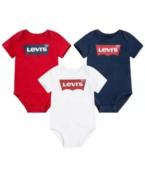 Боди с короткими рукавами для девочек, комплект из 3 шт. Levi's, мультиколор