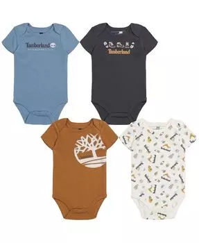 Боди с короткими рукавами для маленьких мальчиков, 4 шт. Timberland, мультиколор