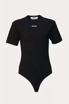 Боди с короткими рукавами и логотипом черного цвета MSGM
