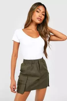 Боди с короткими рукавами и со сборами Boohoo, белый