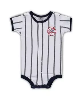 Боди с короткими рукавами New York Yankees Power Hitter для новорожденныхбелого и темно-синего цвета Outerstuff, белый/темно-синий