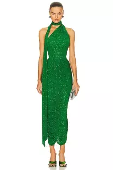 Боди с кристаллами и шарфом Alex Perry, цвет Emerald