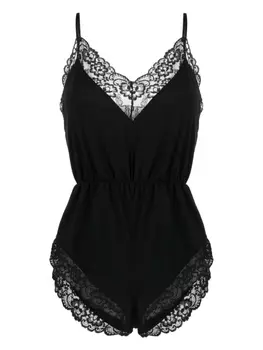 Боди с кружевной отделкой Fleur Du Mal, черный