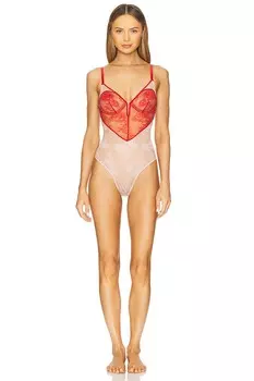 Боди с кружевным сердцем Bouquet Fleur Du Mal, rouge