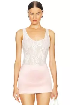 Боди с кружевным вырезом Zimmermann, розовый