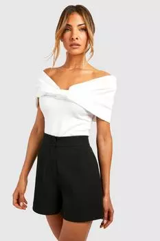 Боди с лантом передней части Boohoo, белый
