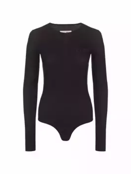 Боди с логотипом MM6 MAISON MARGIELA, черный