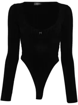 Боди с логотипом Mugler, черный