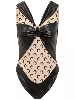 Боди с лунным принтом Marine Serre, черный