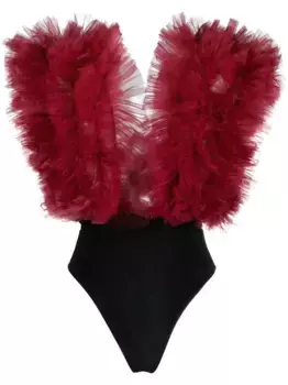 Боди с оборками из коллаборации с Lia Aram Alchemy, красный