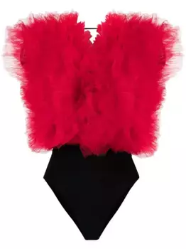 Боди с оборками из коллаборации с Lia Aram Alchemy, красный