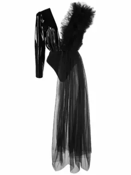 Боди с оборками из коллаборации с Lia Aram Alchemy, черный