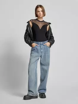 Боди с отделкой стразами модель 'RITA' Pieces, черный