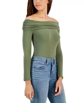 Боди с открытыми плечами и длинными рукавами Just Polly, зеленый