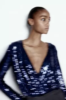 Боди с пайетками H&M, синий