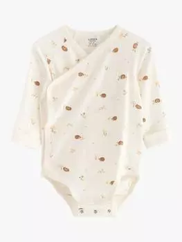 Боди с принтом детского ежика Lindex, цвет Light Dusty White