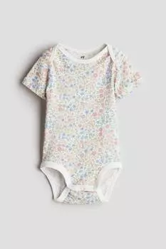 Боди с принтом и перекрестной застежкой H&M, мультиколор