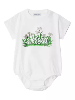 Боди с принтом логотипа Burberry Kids Daisy, белый