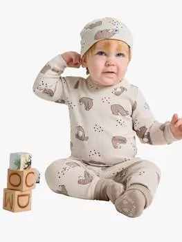 Боди с принтом медвежонка Polarn O. Pyret, цвет Natural