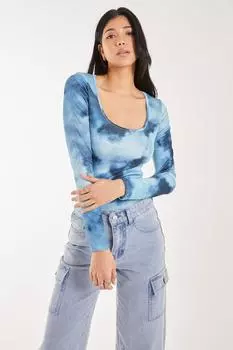 Боди с принтом тай-дай Pink Vanilla, синий