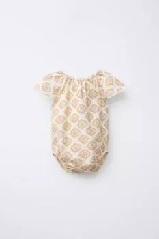 Боди с принтом ZARA, цвет Light ecru