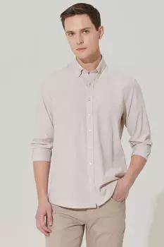 Боди с пуговицами на воротнике Ac&Co, бежевый