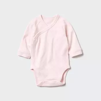 Боди с разрезом спереди и длинными рукавами UNIQLO, розовый