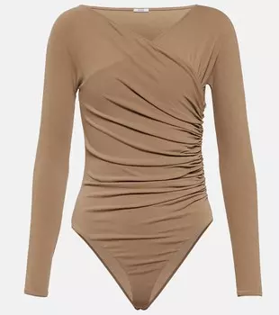 Боди с рюшами из коллаборации с Nao Takekoshi WOLFORD, коричневый