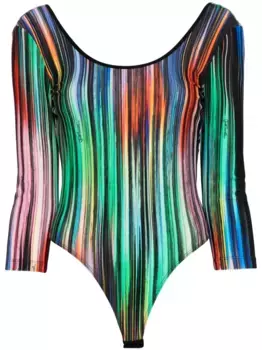 Боди с узором икат Just Cavalli, синий