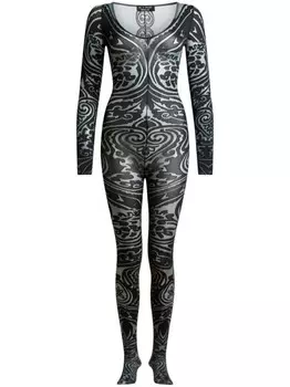 Боди с узором пейсли из коллаборации с Wolford ETRO, черный