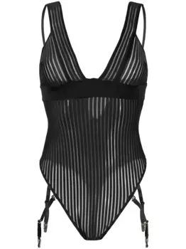 Боди с V-образным вырезом Maison Close, черный