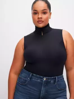 Боди с водолазкой и аквалангом Good American, черный